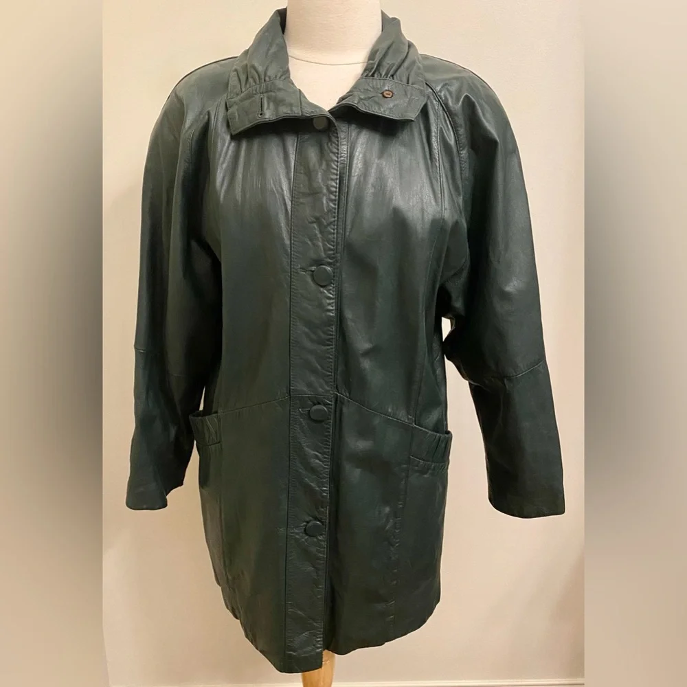 Pelle New York Milano Vintage Dark Green SZ S Urban Streetwear Leather Jacket